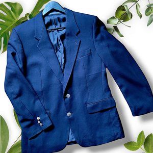 Vintage Jack Fraser Deep Navy Wool Blazer, sz 38S